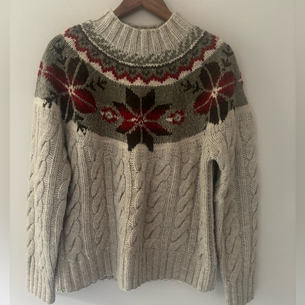 Vintage Polo Sport 100% hand knit wool sweater